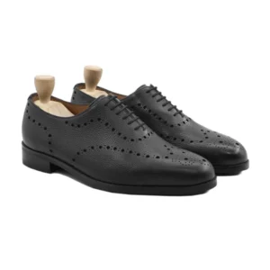 Graz - Men's Oxblood Pebble Grain Leather Wholecut Shoe