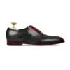 Milano - Men's Charcoal Oxblood Patina Calf Leather Wholecut Shoe - Image 2