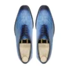 Odessa - Men's Burnished Blue Pebble Grain Leather Wholexcut Shoe - Image 3